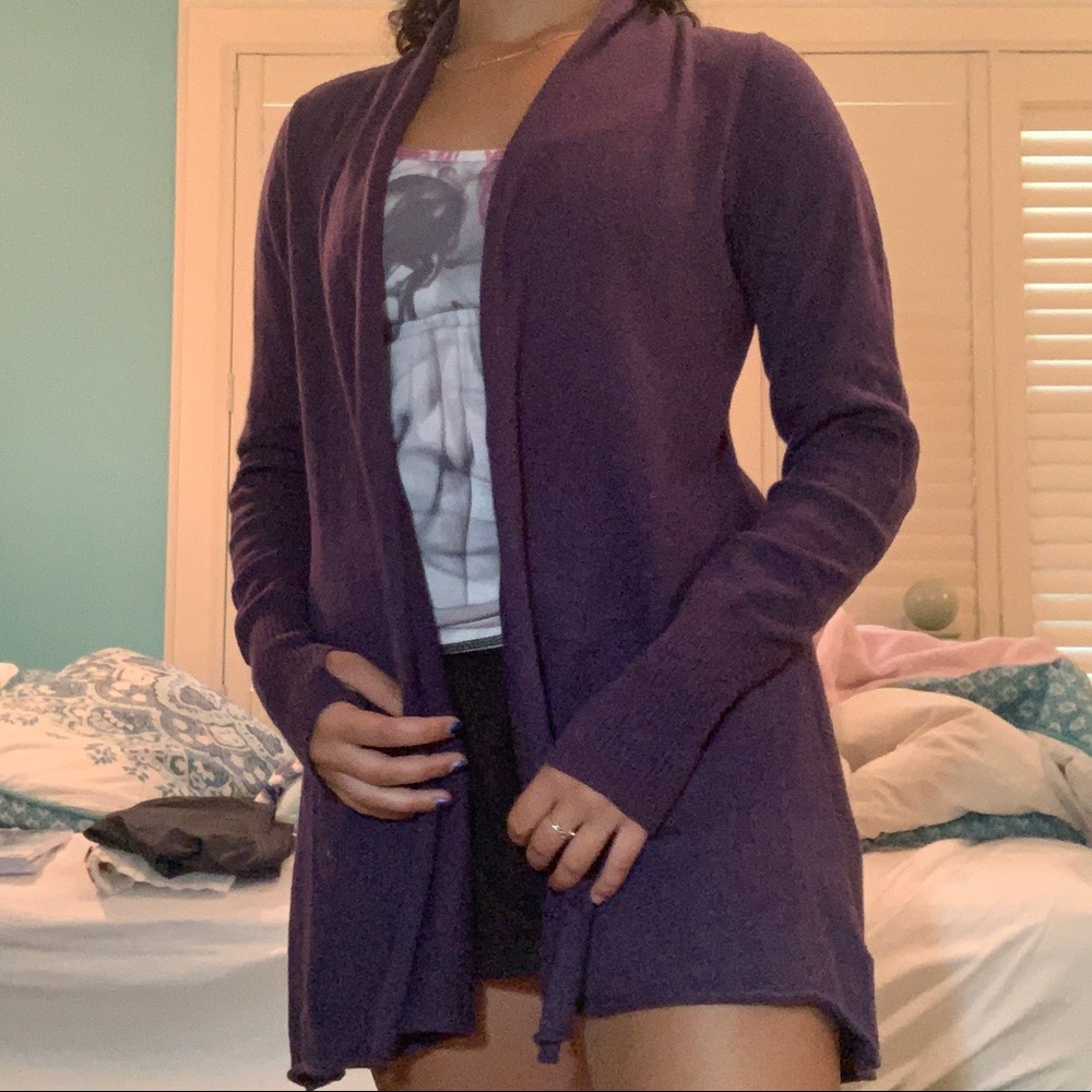 Athleta: Purple Cotton Caridgan